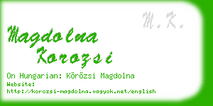 magdolna korozsi business card